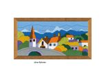 Set Di Punti Lunghi Riolis "Città In Montagna"", Ricamo Disegnato"
