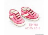 Luca-S Set Per Punto Croce "Baby Shoes Girl"", Schema Contato, 12,5X8Cm"