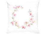 Cuscino A Punto Croce Luca-S Con Schienale "Apple Blossom"", Schema Contato, 40X40Cm"