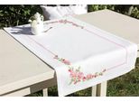 Modello Fuori Produzione Luca-S Runner Da Tavola A Punto Croce "Flowery"", Schema Contato, 75X46Cm"