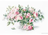 Luca-S Set Per Punto Croce "Un Bouquet Di Rose Da Tè"", Schema Contato, 43,5X28Cm"
