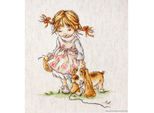 Modello Fuori Produzione Luca-S Set Per Punto Croce "Spaziergang"", Schema Contato, 17X20,5 Cm"