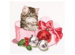 Thea Gouverneur Kit Punto Croce "Gattino Di Natale Aida"", 31X30Cm"