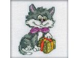 Rto Set Punto Croce "Kitty Con Regalo"" H203, Schema Di Conteggio, 10X10 Cm"