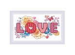 Riolis Set Punto Croce "Love"", Schema Di Conteggio"