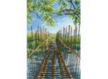 Rto Set Punto Croce "Ponte Pedonale Sul Lago Di Austin"" C313, Schema Di Conteggio, 9X13,5 Cm"