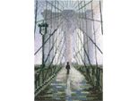 Set Per Punto Croce Rto "Ponte Di Brooklyn"" C312, Schema Contato, 9X13,5 Cm"