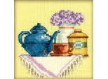Rto Set Punto Croce "Una Tazza Di Tè Al Mattino"" H198, Schema Di Conteggio, 10X10 Cm"