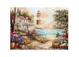 Set Per Punto Croce Letistitch "Casa Di Vacanza Al Mare"; Schema Contato, 42X32Cm