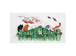 Set Punto Croce Panna "Curious Tails"" 27X15Cm, Schema Di Conteggio"