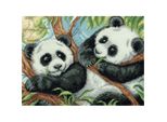 Set Punto Croce Panna "Panda"" 24X18Cm, Motivo Di Conteggio"
