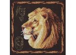 Set Punto Croce Panna "Lion"" 24,5X23,5Cm, Motivo Di Conteggio"