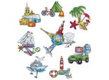 Set Di Magneti A Punto Croce Panna "Around The World"" 20X28Cm, Schema Di Conteggio"