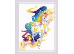 Riolis Set Punto Croce "Fairy Tale Unicorn"", Schema Di Conteggio, 24X30Cm"