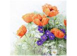 Luca-S Set Punto Croce "Poppies V"", Schema Di Conteggio, 28,5X28Cm"