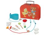 Goki 51009 Valigetta Del Medico 25 X 8,5 X 23 Cm, Legno, Tessuto, 10 Pezzi, Multicolore