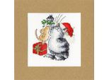 Bothy Threads Greating Card Kit Punto Croce 'Sotto Il Vischio', 10X10Cm, XMAS26