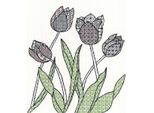 Set Punto Croce Bothy Threads Blackwork "Tulips"", 30X33 Cm, XBW8, Schema Contato"