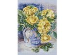 Rto Set Punto Croce "Rose Gialle"" M599, Schema Di Conteggio, 23X31,5 Cm"