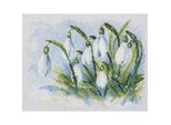 Rto Set Punto Croce "Early Snowdrops"" M585, Schema Di Conteggio, 25X19 Cm"