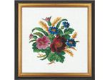 Eva Rosenstand Set Punto Croce "Fiordaliso E Papavero"", Schema Di Conteggio, 25X25Cm"