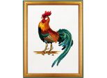 Eva Rosenstand Set Punto Croce "Gallo"", Schema Di Conteggio, 30X40Cm"
