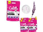 Calitti - Lettiera Per Gatti Lavenda Silicate | Sabbia Antibatterica Per Gatti | Set Di 4 4 X 3,8 L = 15,2 L
