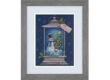 Dimensioni Set Punto Croce "Lanterna Pupazzo Di Neve"", Schema Contato, 22,8X30,4Cm"