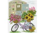 Dmc Set Punto Croce "Bicicletta Fiorita"", Schema Di Conteggio, 20X25Cm"