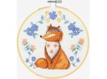 Dmc Set Punto Croce Con Telaio Da Ricamo "Fairy Tale Fox"", Schema Di Conteggio, Diam.18Ccm"