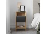 Comodino Houseland Ema In Rovere Naturale/Antracite