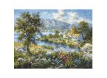 Set Per Punto Croce Luca-S "Collezione Oro. Capanna Incantata"", Schema Contato, 43,5X32,5Cm"