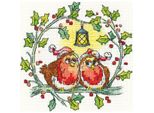 Set Per Punto Croce Heritage Con Tessuto Contato "Pettirosso"", Schema Contato, BFCR1528-E, 10,5X10,5Cm"