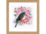 Vervaco Set Punto Croce "Uccello Tra I Fiori"", Schema Di Conteggio, 25X25Cm"