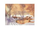 Set Punto Croce Heritage Con Tessuto Per Il Conteggio "Stepping Stones (L)"", Schema Per Il Conteggio, JCSN1085-E, 31X23Cm"