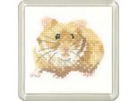 Set Per Punto Croce Heritage Aida "Criceto (A)"", Schema Contato, CFHS1261-A, Formato Sottobicchiere 7,5X7,5Cm"
