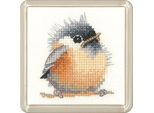 Set Per Punto Croce Heritage Aida "Titmouse (A)"", Schema Contato, CFCD1190-A, Formato Sottobicchiere 7,5X7,5Cm"