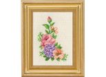 Set Per Punto Croce Permin "Rose E Ortensie"", Schema Per Il Conteggio, 14X19Cm, 13-1138"