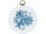 Set Per Punto Croce Permin Con Cornice "Passiflora Blu"", Schema Di Conteggio, Diam. 8 Cm, 13-0841"