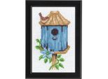 Set Per Punto Croce Permin "Birdhouse Blue"", Schema Per Il Conteggio, 9X14Cm, 13-9422"
