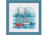 Set Punto Croce Permin "Nave Rossa"", Schema Per Il Conteggio, 13X13Cm, 13-8118"