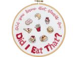 Set Per Punto Croce Permin Con Telaio "Dieta"", Schema Di Conteggio, Diam. 20 Cm, 92-9716"