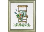 Set Per Punto Croce Permin "Sedia Con Fiori"", Schema Per Il Conteggio, 26X21Cm, 92-8104"