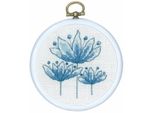 Set Per Punto Croce Permin Con Telaio "Tulipani Blu"", Schema Di Conteggio, Diam. 8 Cm, 13-0844"