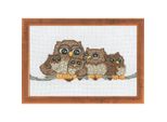Set Per Punto Croce Permin "Famiglia Di Gufi"", Schema Per Il Conteggio, 29X19Cm, 92-6324"