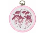 Set Per Punto Croce Permin Con Telaio "Rosa Fucsia"", Schema Di Conteggio, Diam. 8 Cm, 13-0847"