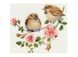 Set Per Punto Croce Heritage Con Tessuto Contato "Rose-Chick-Chat (L)"", Schema Contato, VPRO778-E, 15X13,5Cm"