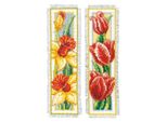 Vervaco Segnalibro Set Punto Croce "Fiori"" Set Di 2, Schema Di Conteggio, 6X20Cm"