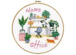 Vervaco Set Punto Croce Con Telaio Da Ricamo "Home Office"", Schema Di Conteggio, Diam 20Cm."