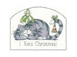 Set Per Punto Croce Heritage Con Tessuto Contato "Odio Il Natale (L)"", Schema Contato, CRHT1287-E, 18X13,5Cm"